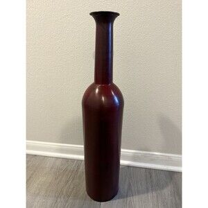Danish Holmegaard Burgundy Red Metal Vase Designed By Otto Brauer